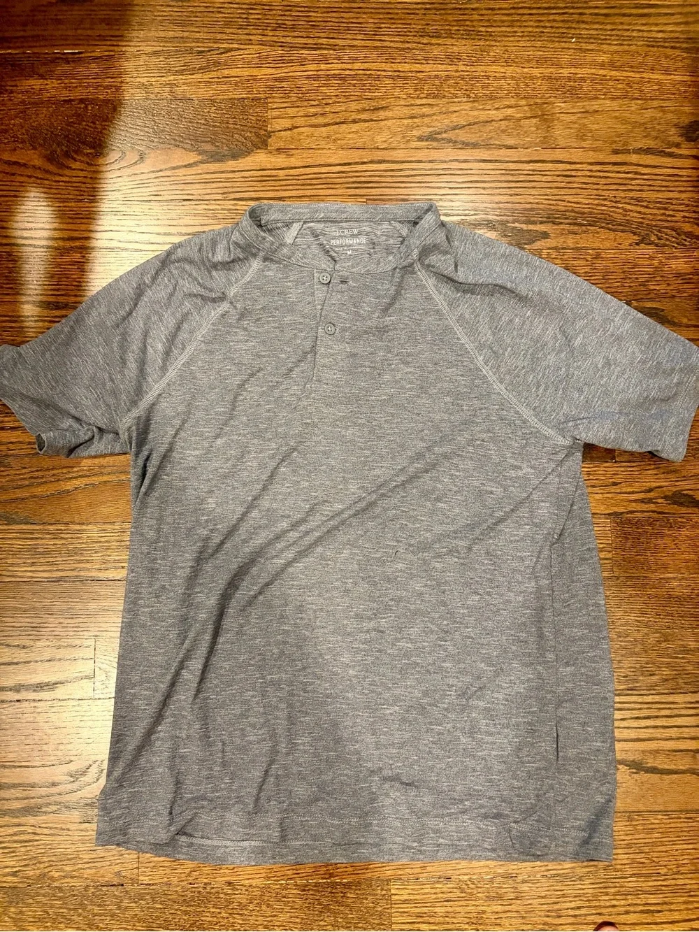 J. Crew Performance Short-Sleeve Henley in Grey Heather
